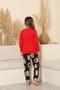 Long Sleeve Crew Neck Interlock Penguin Red Color Girls Pajama Set - 3