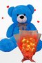 Delux 90 cm Plush Bear and 9-Piece Romantic Plush Teddy Bouquet with Led Lights Gift Set for Your Lover - Girl