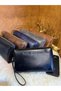 Genuine Leather Hand-Held Men's Clutch Bag with Card Holder - Travel Bag - Shaving Bag - 5