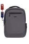 Unisex Gray School Bag Medium Size High School College USB Type-C Waterproof Oxford Cloth - 3