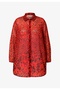 Women's Plus Size Red, Sleeve Mouth Elastic, A-Line, Polka Dot Print Chiffon Shirt 65N39101