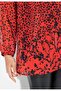 Women's Plus Size Red, Sleeve Mouth Elastic, A-Line, Polka Dot Print Chiffon Shirt 65N39101 - 6
