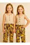 Girls' Suspender Blouse and Geometric Patterned Trousers Set - 2