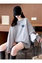 Snare Make Act Front and Back Printed Oversize Unisex Women/Men's Crew Neck Sweatshirt - 2