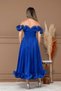 Chiffon Flounce Detailed Midi Dress - Cobalt Blue - 8