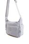 Women's Multi-Eye Waterproof Crinkle Fabric Gray Color Adjustable Cross Strap Shoulder Bag - 3