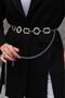 Square-Round Detailed Chain Belt Dress Belt Body Belt Waist Belt - 4