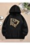 The Moon Printed Oversize Unisex Women/Men Hooded Sweatshirt