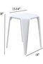 مقعد CozyBlock POUFFE متعدد الأغراض قابل للتكديس للاستخدام الداخلي والخارجي، مجموعة من قطعتين (أبيض) - 3