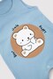 Baby Boy 0-3-6-9 Months Bear Printed Salopet / Gardener Jumpsuit and Underwear Set - 7