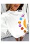 Sun and Planets Patterned Unisex Oversize T-Shirt - 5