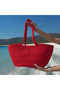 Red Premium Knitted Cord Rope Beach Bag - Large Size, Large Volume, Daily Women's Shoulder Bag - 3