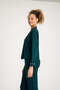 Long Sleeve Cotton Women's Dark Green Piping Pajama Set - 7
