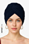 Knotted Outer Bonnet Navy Blue |   Ready Tied Society Half Shawl Model |   Hijab Comfortable and Stylish Bonnet