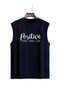 Positive Printed Casual Cut Cotton Oversize 0 Sleeve Sleeveless T-Shirt