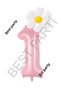 Best Pink Number and White Daisy Foil Balloon Set Age 1