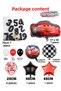 Lightning Mcqueen Balloon Set with Black Figure Balloons Cars (CARS) Transparent Balloon with Confetti - 2