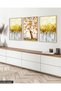 Blue Flower Watercolor Look 3 Piece Wooden Framed Painting Act - 5