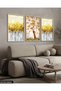 Blue Flower Watercolor Look 3 Piece Wooden Framed Painting Act - 4