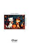 Halloween Wall Tapestry with Coffee Drinking Cat - 5
