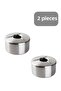 2-Piece Stainless Steel Metal Ash Tray - Windproof Ashtray with Lid