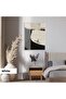 Amazing | Abstract | Gray Black Tones Patterned Model 02 | Framed Tempered Glass Table Single Vertical