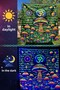 Om Mantra and the World of Mushrooms / Glow Neon Wall Drape Uv Activated Tapestry with Blacklight