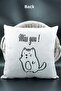 Lettered Throw Pillow Cover Velvet 43x43 Cm Double Sided Letter K Cat Patterned Marriage Proposal Birthday - 2