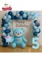 Blue Age Teddy Bear Foil Balloon Birthday Party Set Ornament for Boys - 5