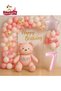 Pink Age Teddy Bear Foil Balloon Birthday Party Set Decoration for Girls - 6