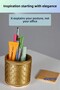 Pen Holder Desk Pen Holder Organizer Pen Holder Gold Color Model 87 - 5