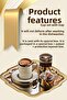 Gold Porcelain Cup Set with Tray for 2 People Groom Coffee-Word Engagement Turkish Coffee Coffee Cup - 3