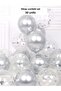 Chrome Silver and Transparent Confetti Balloon Set Birthday Party Decoration