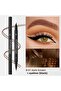 Fork-Tip Waterproof Eyebrow Pencil – 2-in-1 Cream Microblading Effect Eyeliner & Eyebrow Pencil - Dark Brown - 5