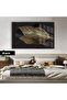Amazing | Gold Leaf Patterned Bohem Model | Framed Tempered Glass Table Single Horizontal
