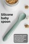 Puzzle Food Plate Spoon Set - Silicone Vacuum Bottom Puzzle Food Plate Silicone Spoon - Gray Green - 3