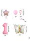 Pink Butterfly Birthday Party Age Balloon Set - 2