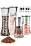 4-Piece Black Pepper Salt Mill Grinder with Ceramic Blades Grinder Black Pepper Pepper Shaker Spice Set