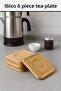 Square 6-Piece Bamboo & Wood Tea Plate - Coaster
