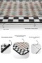 Checkered Mosaic Patterned Black Beige Colored 2-Piece Non-Slip Base Washable Bathroom Mat Set - 6