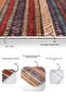 Ethnic Striped Blue-Orange Detailed Set of 2 Non-Slip Base Washable Bath Mats - 5