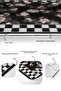 Floral Checkered Black and White Ethnic Patterned 2-Piece Non-Slip Base Washable Bath Mat Set - 5