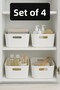 4Pcs Bathroom Organizer Organizer White Color Plastic Multi-Purpose Towel Shampoo Organizer