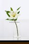 Artificial Flower Small 1 Branch Wet Lily 35 cm White - 2