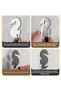 Set of 3, Metal, Seahorse Wall Hanger - Adhesive and Stylish Decorative Hangers - Hole-Free Mounting - 4