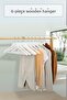 6-Piece Wooden Look Hanger White 44 cm
