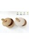 Natural Bamboo Hand-Woven Double Apple Set, Rattan Apple (Large Size), with Cover, Handmade, Nordic - 3