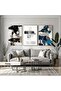 Digital Printed Metal Framed Glass 3-Piece Decorative Table - Trinity