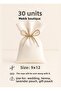 30Pcs White 9X12 Natural Linen Multi-Purpose Cloth Pouch - Lavender Pouch - Soap Pouch - Cloth Pouch