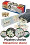 Okey Set Plastic Large Size Quality Melamine Stone 43 cm (Ivory Stone Color)